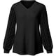 thumbnail image 2 of Camisetas holgadas con cuello en V para mujer, blusas elegantes, top de encaje, 2 of 4