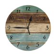 thumbnail image 1 of Reloj de pared de madera flotante, silencioso, sin tictac, de 10 pulgadas, estilo rústico retro, decorativo para sala de estar, cocina, hogar, baño y dormitorio, 1 of 7