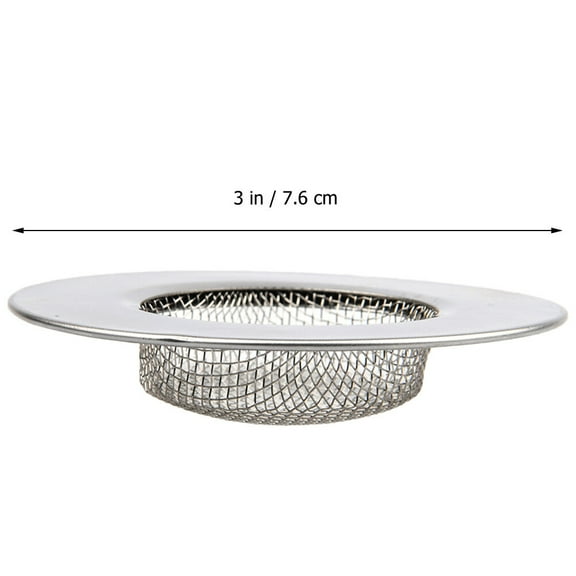 Worgeous Bathroom Tub Drain Strainer 3Pcs Silver 7.6X7.6In Round Reusable Stainless Steel