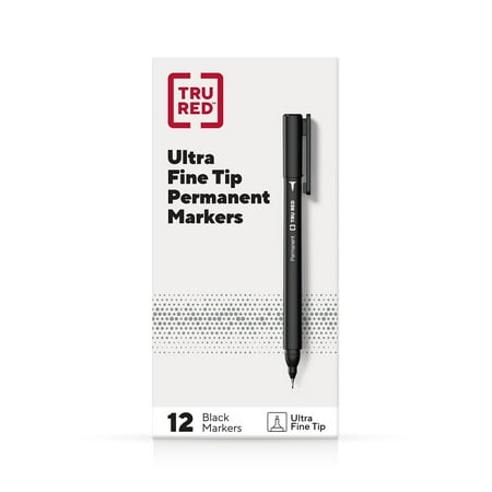 UPC: 0718103316224 | TRU RED Permanent Markers Ultra Fine Tip Black Dozen TR54534