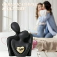 thumbnail image 3 of LAMIRO Ceramic Couple Hug Figurine with Golden Heart Men Women Embrace Statue Sculpture Living Room Bedroom Desktop Decoration Wedding Anniversary Gifts, 3 of 7