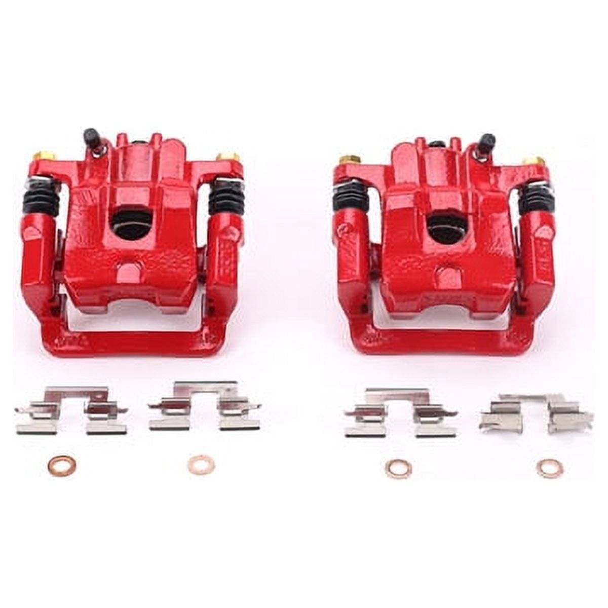 Power Stop Rear Pair of Red Powder Coated Calipers S2674