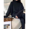 thumbnail image 1 of Suéter de cachemira de cuello alto para mujer, jersey de punto grueso 100% cachemira pura, nuevo otoño e invierno, suelto y lánguido, 1 of 5