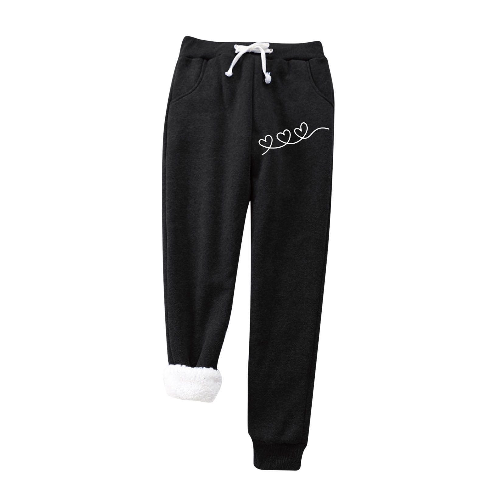 Fsqjgq Cotton Jogging Pants for Women Plus Warm Velvet with Pockets ...