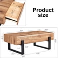 thumbnail image 5 of TesNus Rectangle Rustic Coffee Table, Modern Farmhouse Wood Simple Coffee Table with Metal Legs, Center Table for Living Room, 5 of 18