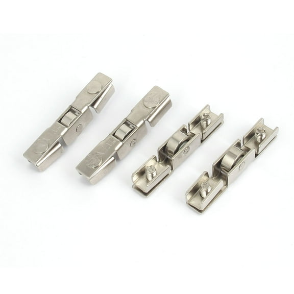 4pcs 43mm Metal Showcase Glass Sliding Door Single Roller Clamp Wheel Pulley
