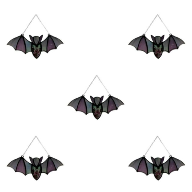 Transemion Practical Stained Glass Suncatcher - Widely Used Halloween Stained Decor Hanging B 5Set