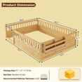 thumbnail image 2 of Full Size Toddler Floor Bed Frame, Montessori Floor Bed with Guardrails, Pine Wood Bed Frame for Kids, No Slats Included, Natural, 2 of 9