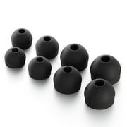 CURVD Replacement Earplug Tips Set: 4 Pairs (XS/S/M/L) Soft Silicone Noise-Reducing Eartips (Black)