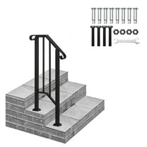 Iron Step Handrail Stair Railing for 1-2 Step Handrail Outdoor Deck Hand Rail