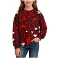 thumbnail image 1 of LckLvx Chandails en Molleton de la Saint-Valentin pour Filles et Garçons, Col Rond, Imprimé Cœur Mignon, Chandail Décontracté Tendance à Manches Longues pour Enfants, 1 of 8