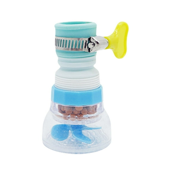 Retractable Kitchen Faucet Aerator with 360° Rotation | Water-Saving Spray Nozzle with Clasp | Plastic & Stainless Steel Design | Green or Blue