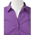 thumbnail image 5 of Doublju Women's Long Sleeve Slim Fit Button Down Dress Shirt (Plus Size Available), 5 of 5