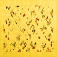 thumbnail image 1 of Ahgly Company Machine Washable Indoor Square Solid Yellow Modern Area Rugs, 6' Square, 1 of 4