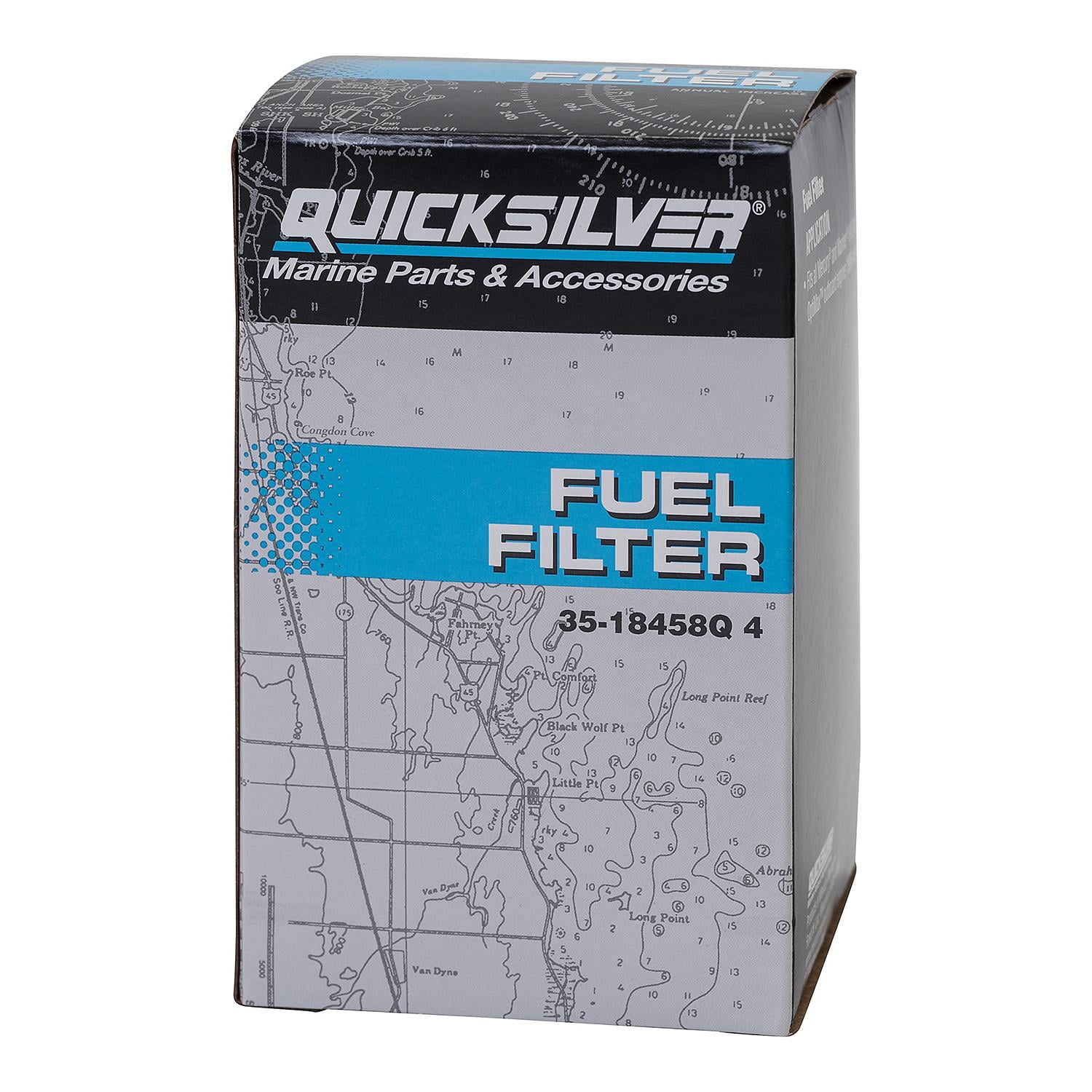 Quicksilver 18458Q4 Water Separating Fuel Filter Kit with Blue Water Warning Sensor