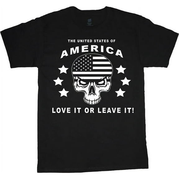 Mens Big and Tall Clothing Graphic Tees American Flag Skull T-shirt