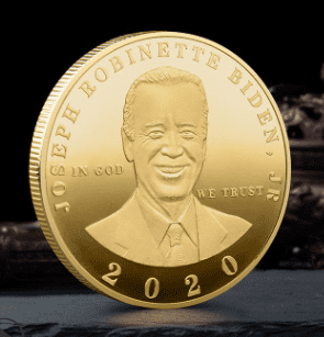2020 Joe Biden Commemorative Coin Souvenir Challenge Presidential Candidate Gold 