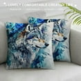 thumbnail image 3 of Orinice Wolf Graphic Decorative Throw Pillow Cover for Home Couch Living Room Bed Sofa - Short Plush Cushion Case 1PC 22x22in, 3 of 5