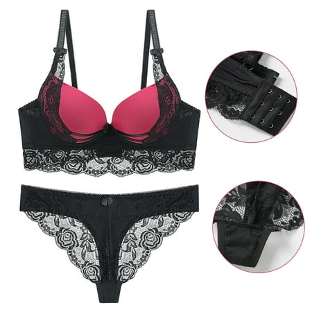 

MRULIC womens underwear Fashionable Woman s Lace Bra Brassieres Steel Ring Bra Set Ladies Lace Bra Underwear Set Red + 80B