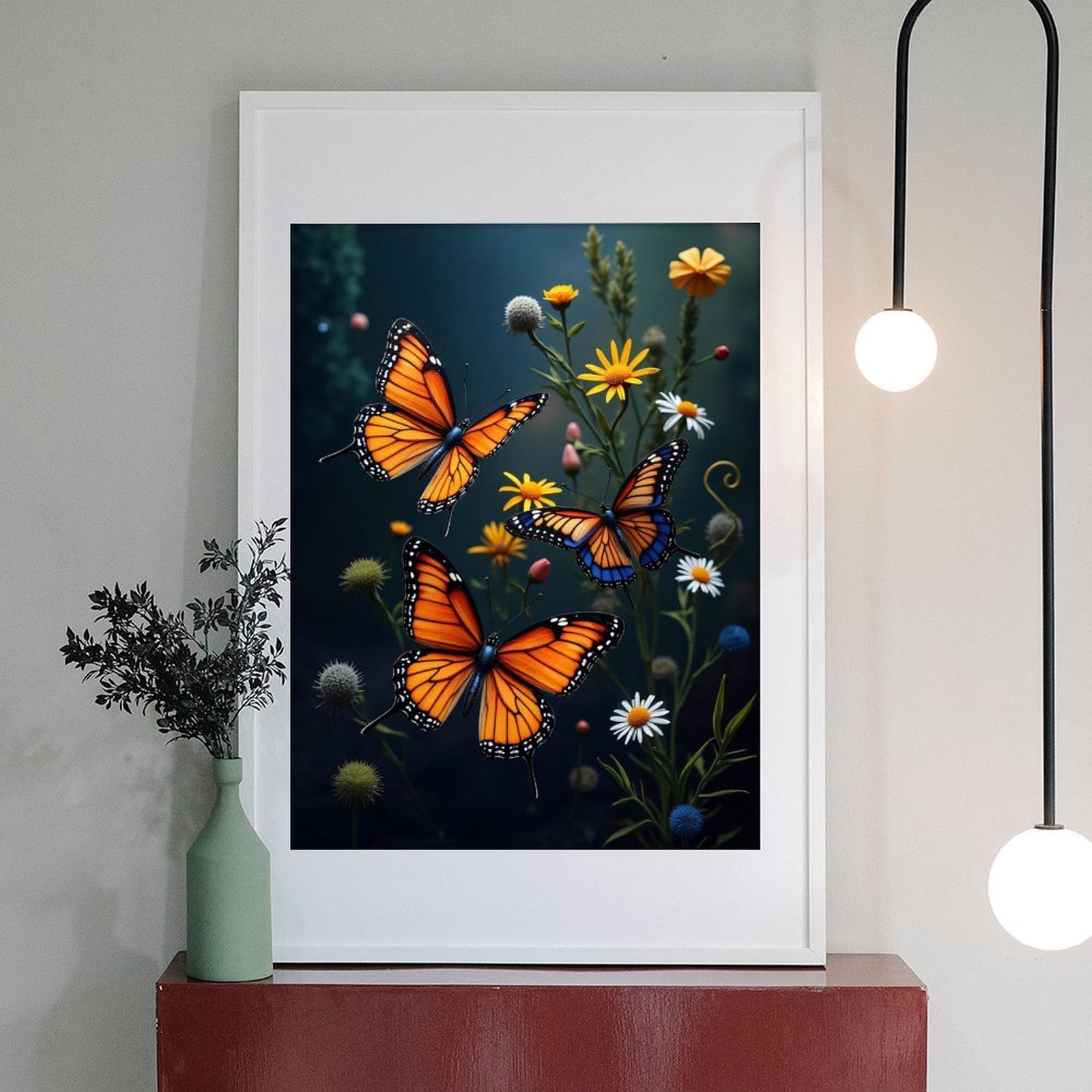 Diamond Art Kit for Adults, Modern Butterfly Orange Print No.1061 Diamond Painting for Adults Beginners, 5D DIY Diamond Art Painting Kits, Colorful Diamond Painting Craft for Home Decor 12x16