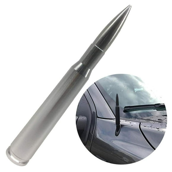Bullet Stubby Antenna for Chevy Silverado GMC Sierra 2007-2019 Silver