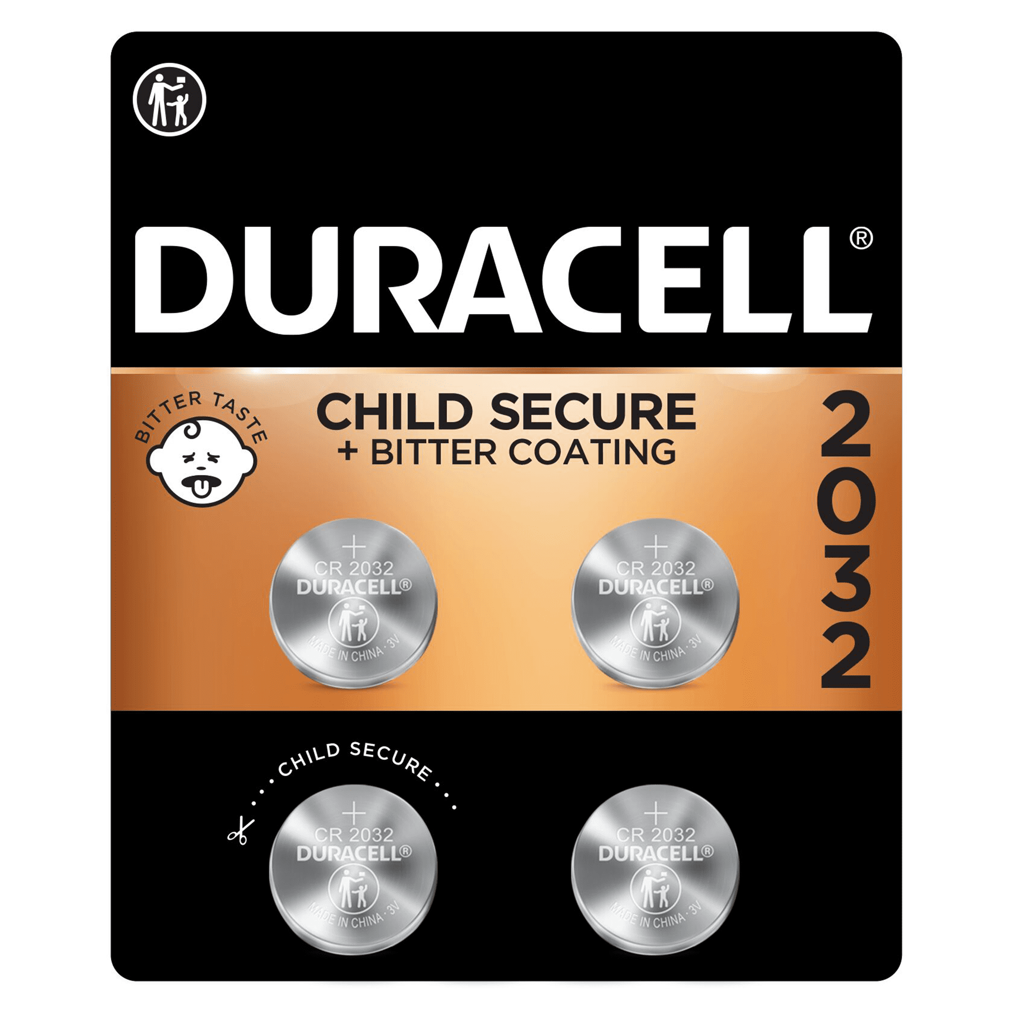 Hest slump Terapi Duracell 2032 Lithium Coin Battery 3V, CR2032 Battery, Bitter Coating  Discourages Swallowing, 4 Pack - Walmart.com