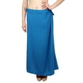 thumbnail image 2 of Sari Petticoat Stitched Indian Saree Petticoat Adjustable Waist Sari Skirt (Wedgewood), 2 of 7