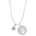 thumbnail image 1 of Delight Jewelry Silvertone Mini Star of David with Blue Crystal To the World You are a Mother Locket Necklace, 1 of 4