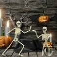 thumbnail image 5 of TETOU 5Pcs Skeleton Hallowe'en Decorations, 14.5" Realistic Plastic Full Body Movable Posable Joints Skeleton for Hallowe'en Party Haunted House Props Indoor Outdoor Decor-2 Orange+3 White, 5 of 7