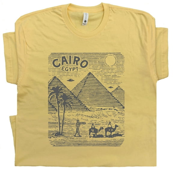 Cairo Egypt T Shirt Cool Vintage Egyptian Pyramids Shirts for Men Women The Sphinx Mummy Graphic Tee Pharaoh Travel Souvenir Africa