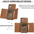 thumbnail image 4 of REQO Phone Case for Samsung Galaxy A35 5G Wallet Cover with Tempered Glass Screen Protector and PU Leather Credit Card Holder Stand Rugged Slot Flip Cell Accessories A 35 35A A355G Women Men Brown, 4 of 6