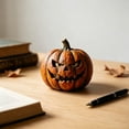 thumbnail image 6 of WUJGXI 4 Styles Resin Halloween Pumpkin Figurine Wrapped & Scary O Face Pumpkin Statues Fall Tabletop For Home Party Fireplace Ornament Decoration, 6 of 6