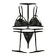 thumbnail image 4 of Gibobby Lencería sexy Ropa interior Lencería Sujetador Tamaño V-Cuello + Tanga Conjunto Mujer + Liga S-2XL Íntimos(Negro G), 4 of 5
