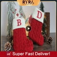 thumbnail image 2 of 1~10PCS New Year Christmas Socks Red Snowflake Alphabet Letters Christmas knitting Stocking Christmas Tree Decoration For Home, 2 of 5