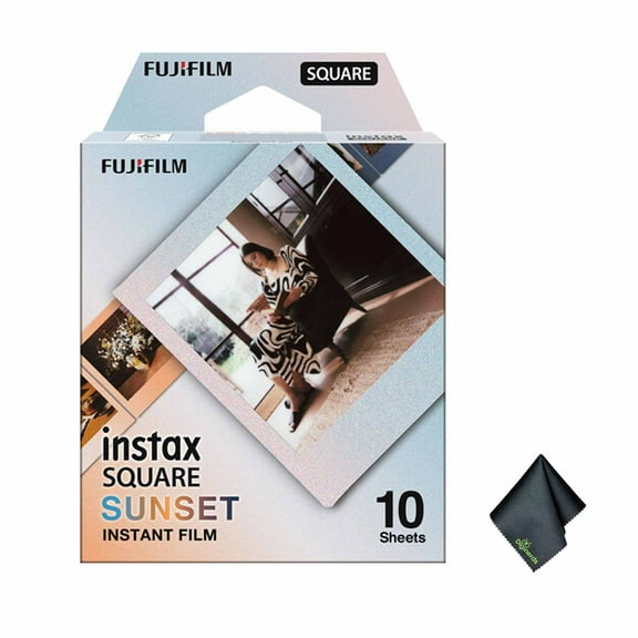 FUJIFILM INSTAX SQUARE Sunset Instant Film (10 Exposures)   Microfiber Cleaning Cloth