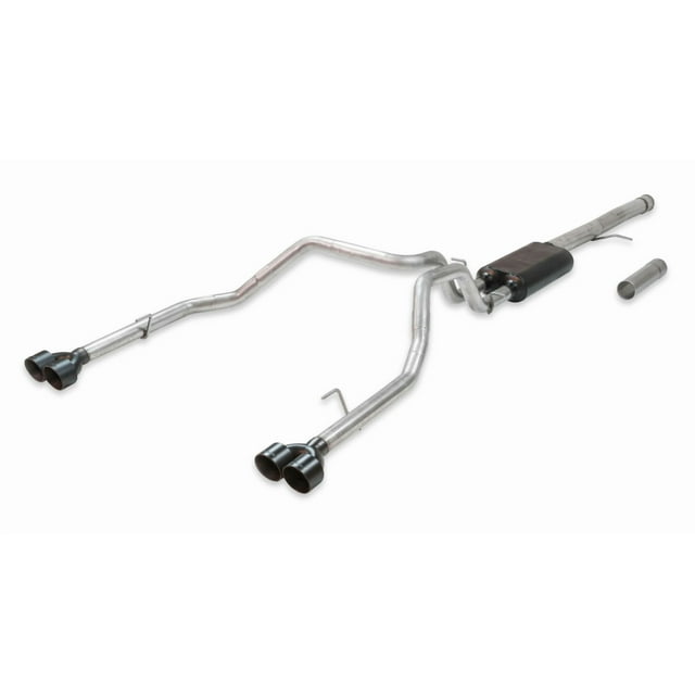 Flowmaster Exhaust System Kit 817891 American Thunder Cat Back System; Stainless Steel; With Muffler; 3-1/2 Inch Pipe Diameter; Single Exhaust With Quad Exit; Quad Split Rear Exit