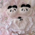 thumbnail image 1 of Sexy Lingerie Cute Panda Underwear Set Bow Plush Trim Push Up Bra & Panties Dres, 1 of 5