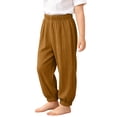 thumbnail image 2 of Hurxie Toddler Baby Girls Elastic Waist Pants Soft Harem Bloomers Summer Long Pants Brown,4 Years, 2 of 7