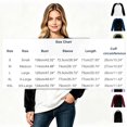 thumbnail image 3 of Color Block Fleece Sweatshirts for Women, Crewneck Long Sleeve Basic Tees, Women'sSize S-2XL, 3 of 4