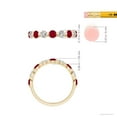thumbnail image 4 of ANGARA Natural Floating Ruby and Diamond Semi Eternity Wedding Ring in 14K Yellow Gold for Women (Size-3mm) | July Birthstone Jewelry for Her | Natural Ruby Rings, 4 of 9