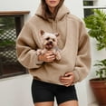 thumbnail image 7 of GWAABD Pet Pouch Hoodie for Women Kangaroo Pocket Hoodie Dog Pouch Sweatshirts Pet Carrier Pullover Long Sleeve Tops Khaki M, 7 of 7