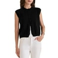 thumbnail image 2 of INSPIRE CHIC Women's Sweater Vest Sleeveless  Button Down Crochet Chunky Knit Tops XS Black, 2 of 6