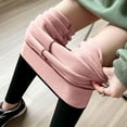 thumbnail image 4 of Virmaxy FLYING FORM Women's Trendy Skinny Leggings Solid Letter Printed High Waisted Plush Bottom Pants Fall Winter Fashiong Casual Lounge Yoga Workout Running Pants Pink XS, 4 of 8