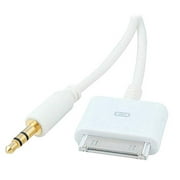 Spy See Open Your Eyes Stereo 3.5Mm Aux Input To 30-Pin Male Dock Connector Cable Adapter (White) Electronic_Adapter