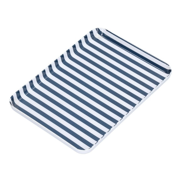 Dessert Platter, Blue White Stripe Melamine Fruit Tray  For Restaurant For Home