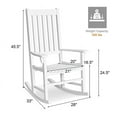 thumbnail image 3 of Barara King Rocking Chairs Outdoor, Indoor Outdoor Wooden High Back Rocking Chair-White, Patio Rocking Chairs, 3 of 9