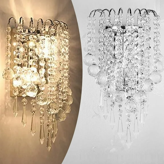 Modern LED Wall Lamp, Crystal Silver Wall Sconce for Living Room, Bedroom, Bedside, Staircase and Aisle Lighting, 1-Piece (Light Source Not Included, Switch Not Included, Battery Not Included)