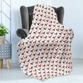 thumbnail image 4 of Rooster Soft Flannel Fleece Throw Blanket, Abstract Farm Animal with Different Patterns on Plain Background, Cozy Plush for Indoor and Outdoor Use, 50" x 70", Vermilion Black and White, by Ambesonne, 4 of 5