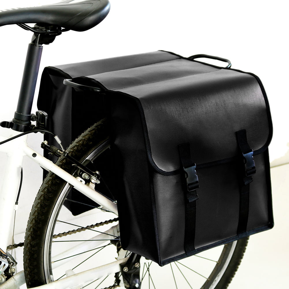 43L Touring Bike Black Rear Pack One-piece Double Pannier Cargo Saddle Bags