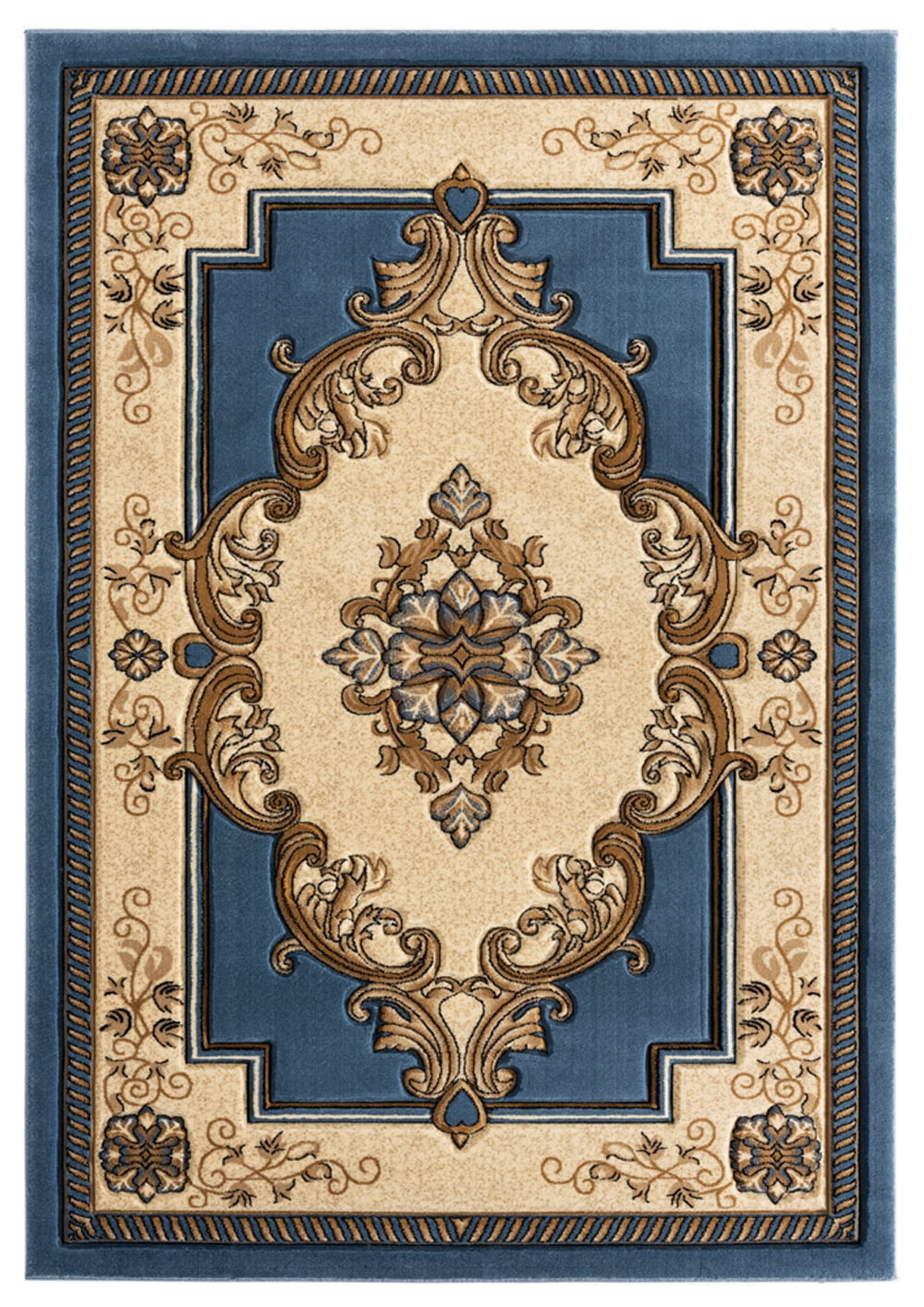 United Weavers Bristol Area Rug 2050 10560 Fallon Blue Curls Petals 2' 7" x 4' 2" Rectangle